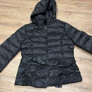 Tahari, Black women’s jacket with ruffle. New with tags. Size M